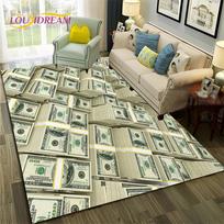 3D dolerio euro pinigų turtingo rašto kilimas kilimėlis namų svetainei miegamojo sofai prie durų dekoras, vaikų zonos kilimėlis neslystantis grindų kilimėlis 40x60cm(15x23in) gray