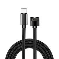60W Nylon Braided Type C Data Cable Line 90 Degree Elbow USB C To USB C PD Cable for 17 Pro Samsung Fast Charging Cords 0.25m black