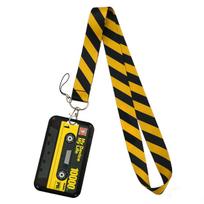 Sliding Hard Card Case Vintage Office Badge Holder Cassette Tape Badge Holder Lightweight Retro Badge Holder For School Office black
