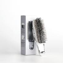 Electroplated Scalp Massage Hair Brush with Detangling Bristles for Dry and Wet Hair Use Suitable for Scalp Cleaning and Hair Care One Size sidabras