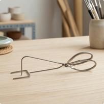 Keramikos glazūravimo spaustukas Vielinis rėmas Molio įrankis su žirklinėmis rankenomis Atsparus rūdijimui Curved Clamp gray