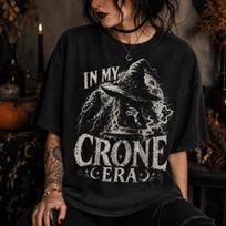 In My Crone Era and kids tshirt, Witchy Woman Tee, Mystical Goth Witch and kids tshirt, Spooky Feminine Graphic Top 3XL black