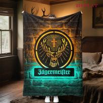 Jägermeister: Drąsus emblemos plytų sienos pledas sofos pledas pledas paklodė Kalėdinės dovanos Lauko pliušinis pledas 80cm x 120cm