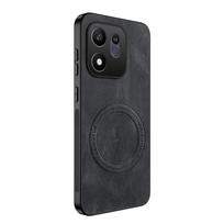 For Honor 600 Smart 5G Back Cover Skin Feel Shockproof Magnetic Phone PU Leather Case Soft Fundas For Honor 600 Smart black