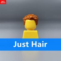 10pcs MOC Bricks Male Boy Hairs 1028 1115 4cm Figure Body Wear Brown Black Works With Major Constructing Blocks Playthings gray