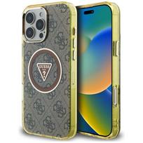 Guess MagSafe dėklas iPhone 16 Pro Max – rudas