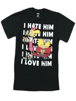Hey Arnold I Hate Him, I Love Him Black Men's T-Shirt NEW S