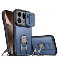 360° Rotating Bracket Holder Silicone+PC Phone Case for OPPO Find X9 Pro & Findx9 Window Push Les Protection Anti-drop Cover OPPO Find X9 Pro gray