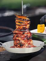 Shawarma Pan for Oven Stainless Steel Easy to Clean Vertical Skewer Stand Gyro Pan gray