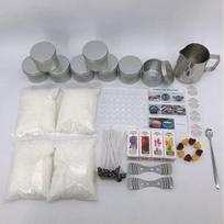 Pasidaryk pats kvapnių žvakių gamybos rinkinys su skardine talpykla, bičių vaško, sojų vaško pasirinkimais, namų meistrams Set 119: Gold Tin Candle with Soy Wax