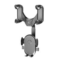 Rearview Mirror Phone Holder for Car Mount Phone and GPS Holder Universal Rotating Adjustable Telescopic Car Phone with box gray