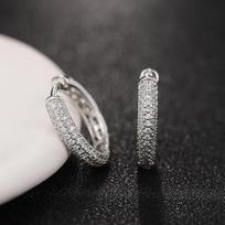 Cao Shi Minimalist Zircon Hip-Hop Men's Ear Cuffs: Trendy European-American Couple Earrings gray