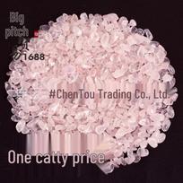 Rose Quartz Chips Decoration for Bonsai, Bottles, and Background Walls - Ice Pink Furong Stone Crystal Dyed 7-9mm, 500g white