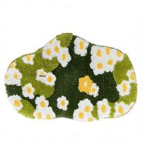Moss Carpet Stain-Resistant Foldable Bedside Rug - Easy to Clean Flocking Design 40*60cm (Flocked)
