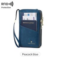 Multi-Functional RFID Anti-Theft Passport Crossbody Bag with Double Zipper gray