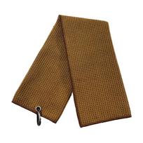 Mikropluošto vaflinis golfo rankšluostis su tvirtu karabinu lauko golfo sportui, bėgimui, jogai, dovana vyrams, moterims 40*40cm brown