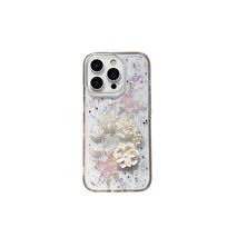 Dervos 3D Klostyti Žiedlapiai iPhone 16/17 Pro Max Skaidrus dėklas iPhone 14 Plus skaidri