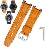 Drobės ir odos laikrodžio dirželis Casio GST-B100 S130 W300GL 400G W330 GST-W120L s120 W130L S100 serijoms Vyriškas modifikuotas dirželis 26mm 26mm black