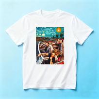 Salvador Dali and Vincent Van Gogh and Frida Kahlo in Car Starry Night Classic T-Shirt Frida Kahlo Shirt Men Women S blue