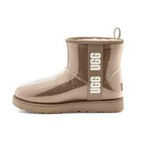 (WMNS) UGG Classic Clear Mini Large LOGO Fleece Lined '' Women's 1113190-NCHS EU 39 brown