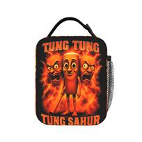 Tung Tung Tung Sahur Brainrot Insulated Lunch Bag Thermal Bag Reusable,Meal Container  Portable Tote Lunch Box for Men Women One Size black