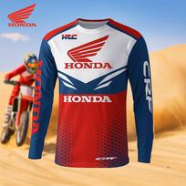 High Performance Honda Motocross Jersey Long Sleeve Quick Dry and Breathable Shirt for Men Off Road Dirt Bike Mountain Riders KT9 S blue