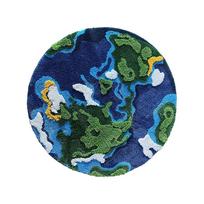 Earth Flocked Carpet Bedroom Bedside Blanket Simple Living Room Sofa Coffee Table Mat Three-dimensional Plush Absorbent Foot Mat 80x80cm blue