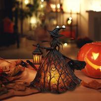 Halloween Witch Lamp Standing Unique Night Light for Tabletop Outdoor Office black