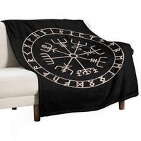 Runinis vikingų kompasas Vegvisir Keltiška pledinė antklodė Minkštas languotas Žiemos lovos Pūkuotos prabangios antklodės 30x40in gray