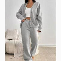 Two-Piece Women'S Casual Ensemble Long Sleeves, And Straight-Leg Sweatpants with a Drawstring Waist, Designed in a Minimalist Style 2XL juoda