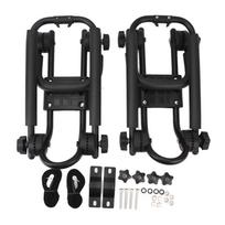 2 vnt. Universalus sulankstomas reguliuojamas baidarių stogo laikiklis kanojai, automobiliui, visureigiui, sunkvežimiui, mikroautobusui black
