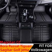 3D Vandeniui atsparūs automobilio grindų kilimėliai Priekiniai ir galiniai grindų įdėklai Volkswagen VW Sagitar Golf Jetta Bora Passat Tiguan Passat19-20 BLACK black