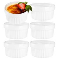 Keraminiai kepimo indeliai, balti, 6 vnt., 170 ml