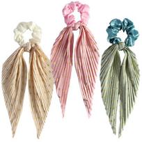 Retro Stiliaus Plaukų Gumyčių Rinkinys 3 vnt. Scrunchie su Kaspinu Elegantiškos, uniwersalny