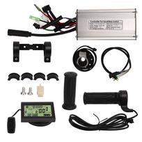 36V 48V 500W Elektrinio dviračio valdiklio rinkinys su 20A sinusinės bangos valdikliu, LCD3 skydeliu, akseleratoriaus rankena elektriniam dviračiui black