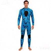 3mm Neoprene Wetsuit Freediving Spearfishing Sea Fishing Snorkeling Water Sports With Knee Pads XXL blue