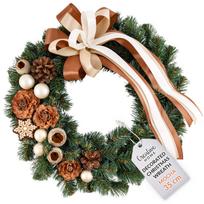 Creative Home dekoruotas kalėdinis vainikas "Mocha", 35 cm – prabangi durų ir stalo dekoracija