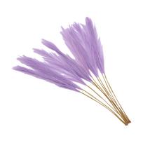 10 Pcs Lifelike Pampas Grasses Tall Stems Faux Pampas Grasses Home Wedding Decoration 55cm Lilac pink
