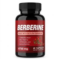 Berberine 4700mg Advanced Complex with Ceylon Cinnamon & Milk Thistle – 60 Capsules 1pack
