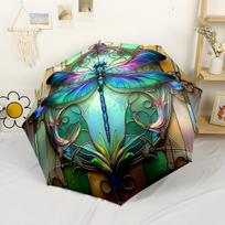 Art Nouveau Lašelis Kompaktiškas Kelioninis Automatinis Skėtis su 8 Šonkauliais Sulankstomu Dizainu Būtinas Kelionėms Mados Mylėtojų Dovana Festivaliams