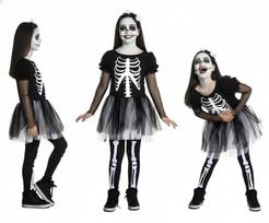 Kostiumas mergaitei "skeletas", 110/120 cm
