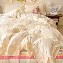 Lova Keturios dalys Plovimo medvilnė Antklodės užvalkalas Paklodė Bendrabutis Trys dalys Rinkinys 1.2m bed beige