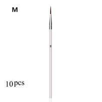 10PCS Wooden Thin Hook Art Tools Point Tip Artist Paint Brush Nylon Fiber Hair Line Drawing Pen M white