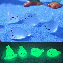 100/50 vnt. Kawaii šviečiantys mini ruoniukai derva šviečia naktį jūrų gyvūnų figūrėlės ornamentas pasakų sodas „Pasidaryk pats“ aksesuarai 50Pcs blue