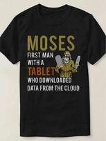 Comical Jewish Passeder Moses Tablet Data Cloud Comp T-shirt Unisex T-Shirt XXXL brown