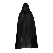 Halloween Cloak Cosplay Grim Reaper Vampire Witch Wizard Robe Party Adult Children Lightweight Black Cloak Cape 90cm/35.43in black