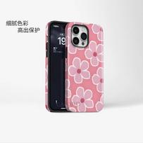 Hot-selling pink flower for iPhone16/15 mobile phone case Apple 17promax 2-in-1 film iphone 11ProMax pink
