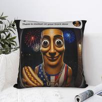 Tung Tung Tung Sahur Fourth of July Brianrot Pillow Case  Funny Pillow Cover Custom Pillowcases For Living Room Bed Chair 40X40CM gray