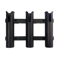 Detachable 3-tube Fishing Rod Holder For Kayak Side One Size black