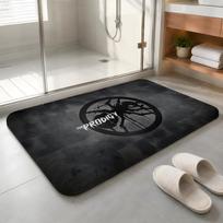 The P-Prodigy  band Floor Mat Machine Washable Soft Flannel Area Rug, Non-Slip Absorbent Floor Mat for Living Room Bedroom 40x60cm white